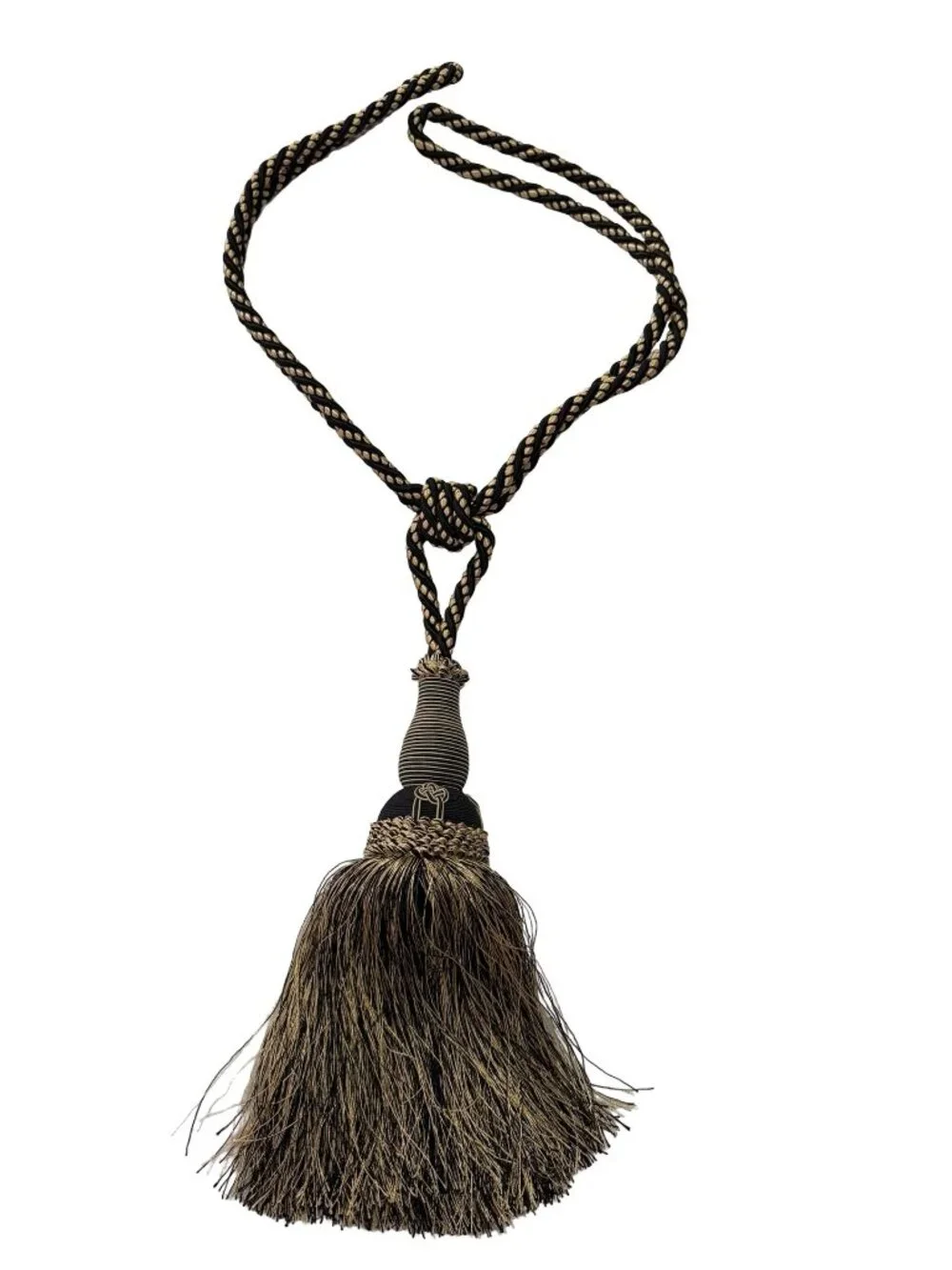 Vintage Black & Gold Decorative Tassel Tieback 28